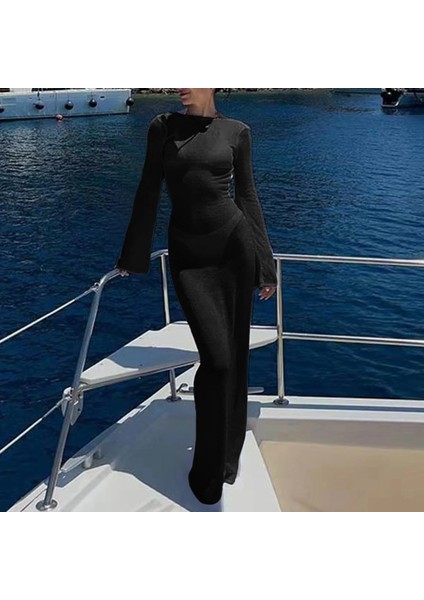 Tcherchı Sundress Sırtı Açık Bohem Oymalı Ince Sarılmış Plaj Elbisesi (Yurt Dışından)