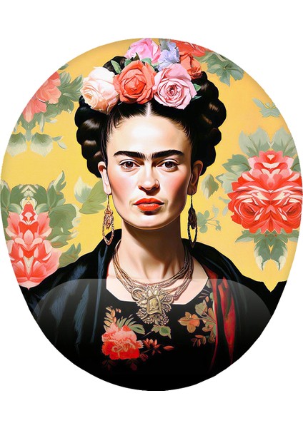 Frida Kahlo Kaymaz Buruşmaz Kırılmaz Bilek Destekli Mouse Pad