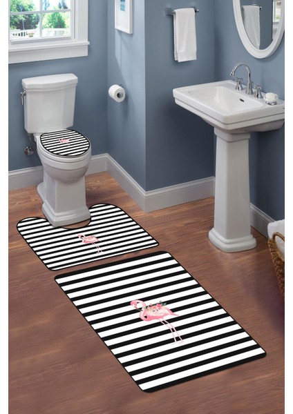 Modern Desenli 3'lü Banyo Paspas Takımı – Yıkanabilir Kaymaz Tabanlı Klozet Takımı KLZ0021 fiyatları