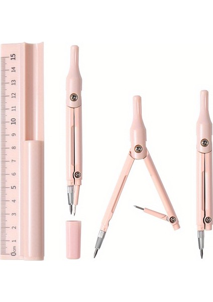 Tcherchı 3'ü 1 Arada Taşınabilir Çizim ve Ölçme Alet Seti - 15,24CM Pusula Cetveli, Dayanıklı Plastik, Öğrenciler Için Ideal (Yurt Dışından)
