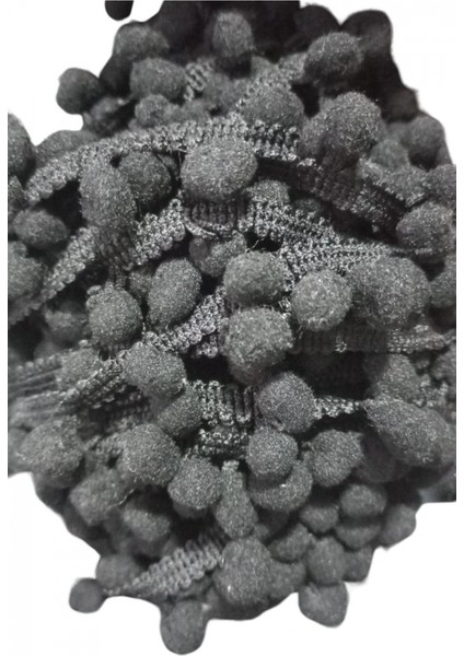 Sıralı Ponpon 1 Metre Siyah