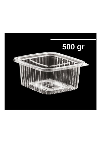 Plastik Sızdırmaz Kap 500 gr cc Kullan At Plastik Kapaklı Kase 50 Adet