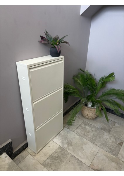Metal Ayakkabılık 3 Lü Beyaz Ral 9016