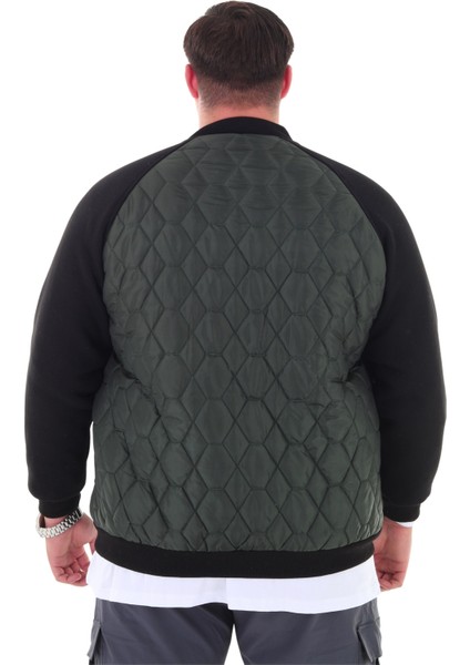 Erkek Büyük Beden 120 KILO-158 Kilo Arası Için Uygun Dik Yaka Parçalı Mevsimlik Hafif Mont