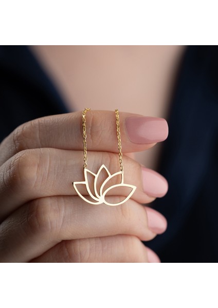 925 Ayar Gümüş Modern Lotus Çiçeği Kolye modelleri