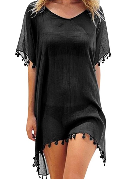 Tcherchı Dantel Hollow-Out Tığ Tunik Plaj Elbisesi Örtüsü (Yurt Dışından)