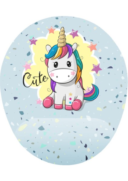 Minik Unicorn Kaymaz Buruşmaz Kırılmaz Bilek Destekli Mouse Pad