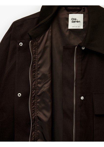 Oversize Çıtçıt Düğmeli Cep Detaylı Fermuarlı Mevsimlik Ceket fırsatları