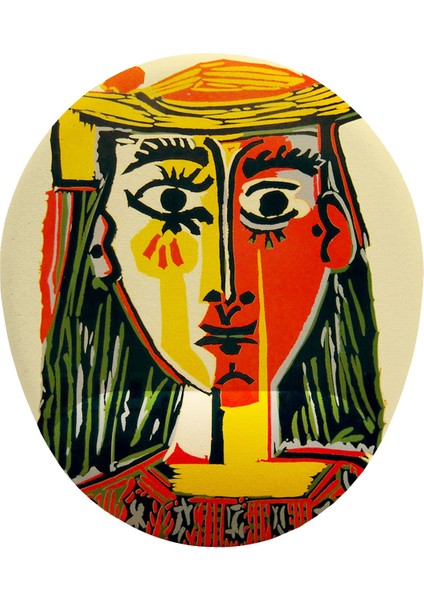 Picasso Şapkalı Kız Kaymaz Buruşmaz Kırılmaz Bilek Destekli Mouse Pad