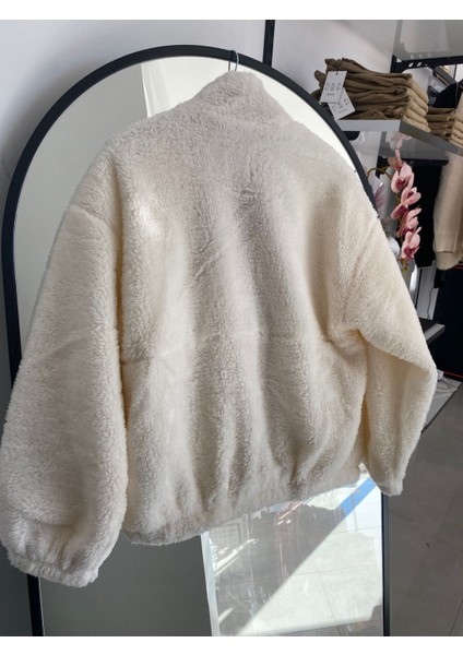 Polar Sherpa Bloklu Fermuarlı Mont – Kırmızı & Ekru modelleri