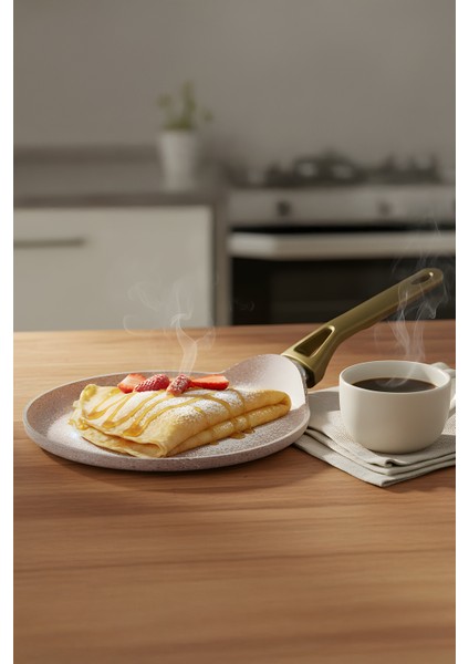 Castella Serisi 10 Parça Granit Tencere Seti – 4 mm Kalınlık, Pyrex Kapaklı BEJ