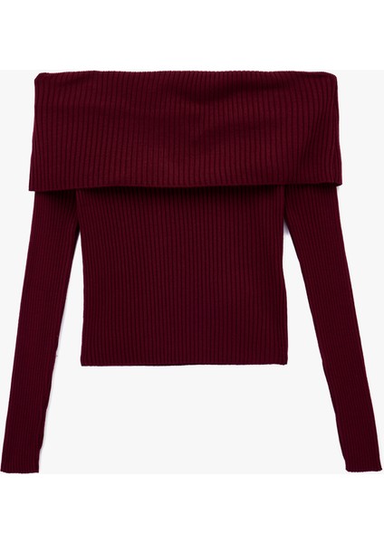 Uzun Kollu Omzu Açık Slim Fit Triko Kazak modelleri