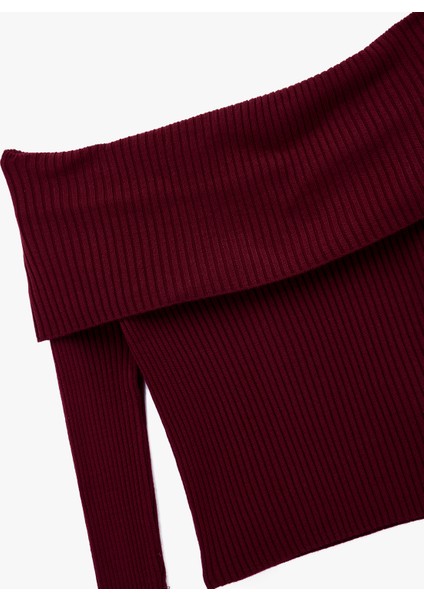 Uzun Kollu Omzu Açık Slim Fit Triko Kazak indirimleri