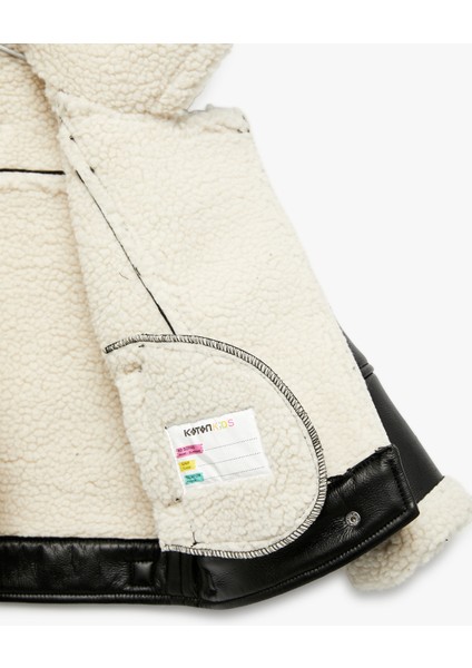 Uzun Kollu Kruvaze Yaka Suni Deri Biker Ceket fırsatları