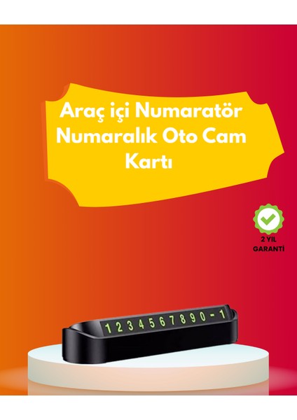 Sepetim Şık ve Işlevsel Fosforlu Araç Numaratörü – Kolay Kullanım, Yüksek Görünürlük