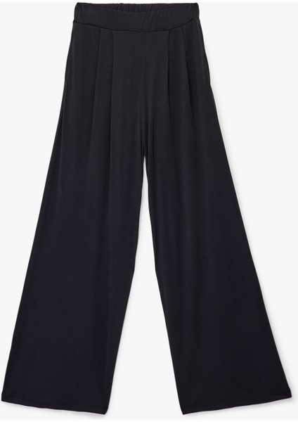 Yüksek Bel Rahat Kalıp Modal Pileli Geniş Paça Spor Eşofman Altı