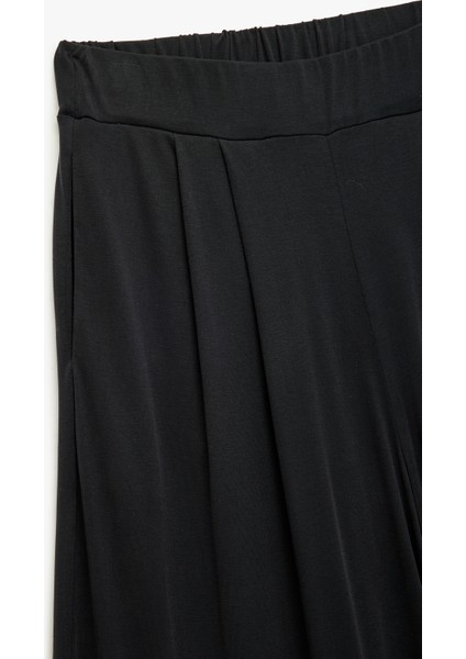 Yüksek Bel Rahat Kalıp Modal Pileli Geniş Paça Spor Eşofman Altı modelleri