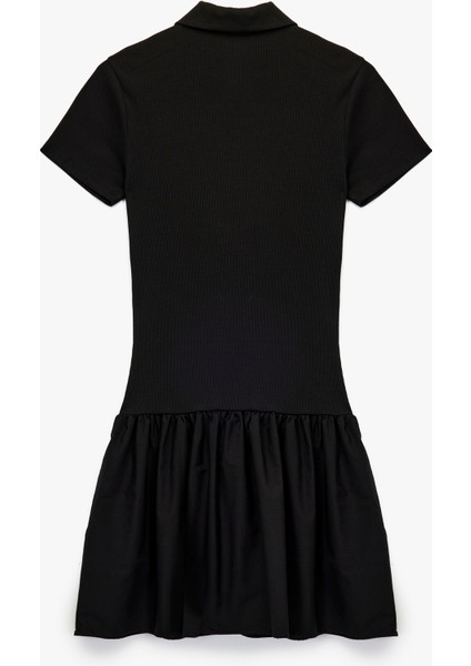 Pamuklu Düğmeli Kısa Kollu Mini Polo Yaka Elbise fırsatları