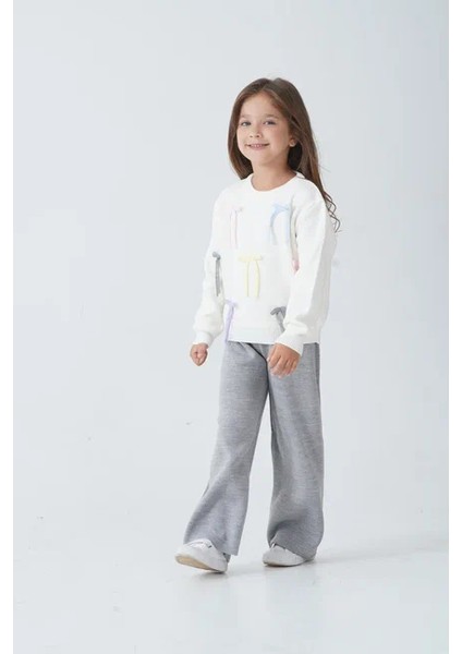 Kız Ip Fiyonk Detaylı Triko Takım modelleri