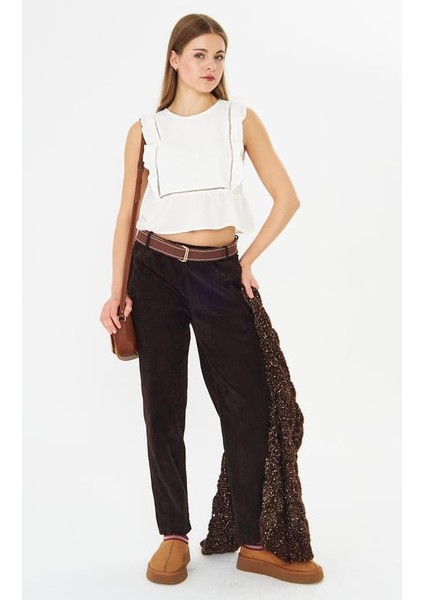 Fırfırlı Top Kolsuz Triko Beyaz indirimleri