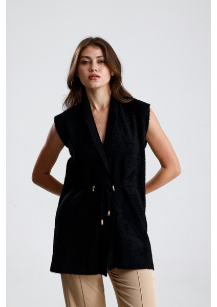 Şal Yaka Stoperli Yelek