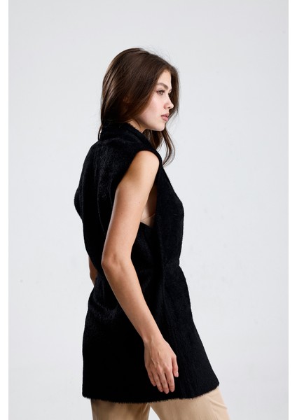 Şal Yaka Stoperli Yelek