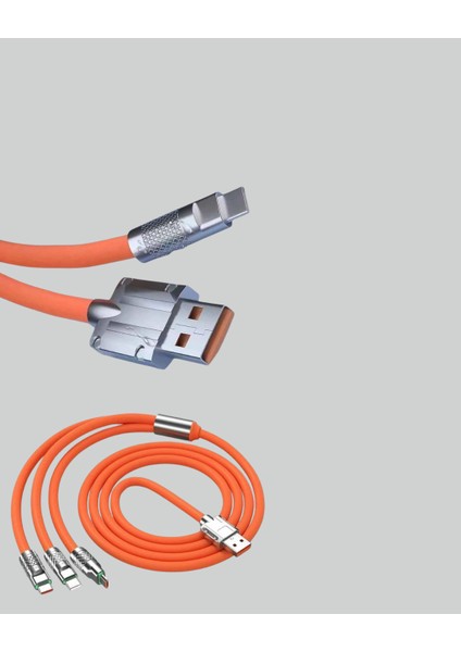 120W Şarj Destekli 3 Ü 1 Arada Çoklu Şarj Kablosu - 1.2 Metre modelleri