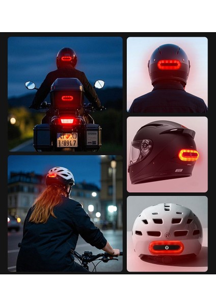 Motosiklet ve Bisiklet Kask Çanta Vb Uyumlu LED Çakar Gece Görünürlük Usb'li LED fırsatları