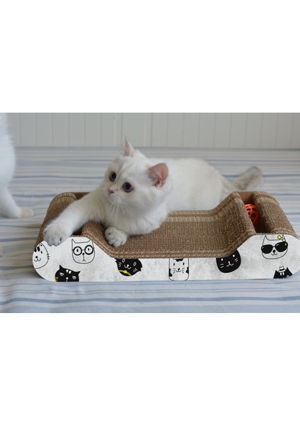 Karton Kedi Tırmalama Çantoplu 38*6*20