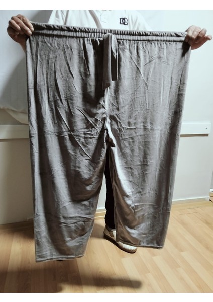 Kadın Bayan Fransız Kadife Battal Büyük Beden Bel Lastikli Cepsiz Eşofman Altı Pantolon Pijama Tayt modelleri