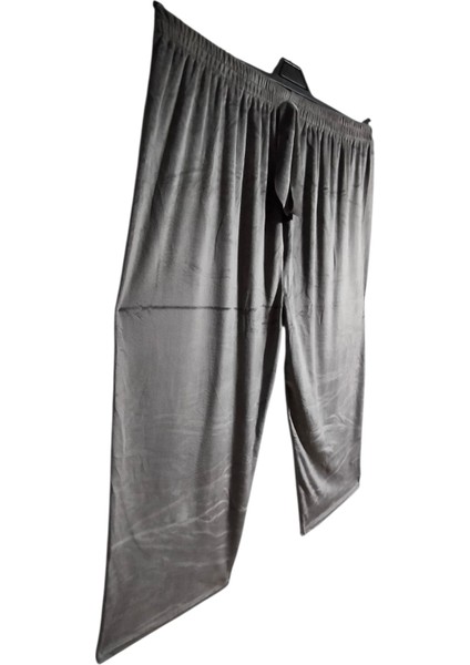 Kadın Bayan Fransız Kadife Battal Büyük Beden Bel Lastikli Cepsiz Eşofman Altı Pantolon Pijama Tayt