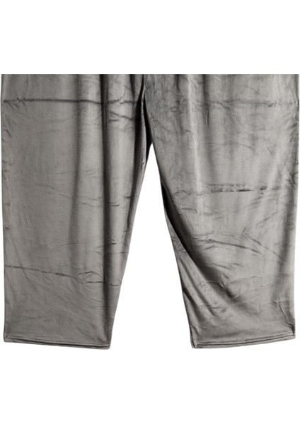 Kadın Bayan Fransız Kadife Battal Büyük Beden Bel Lastikli Cepsiz Eşofman Altı Pantolon Pijama Tayt