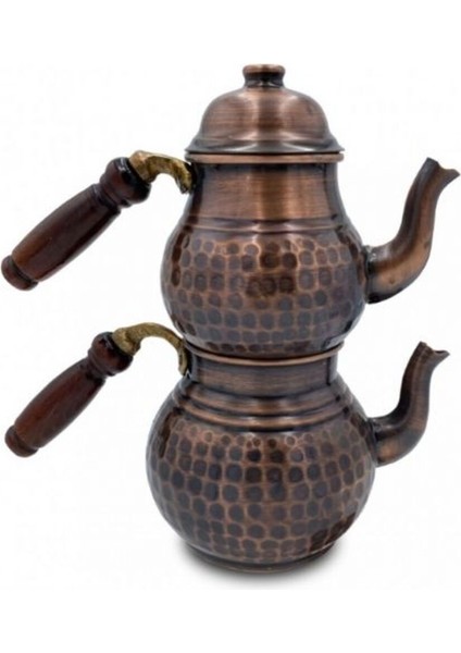 Çaydanlık Bakır Küçük Boy Eskitme Çekiç Model