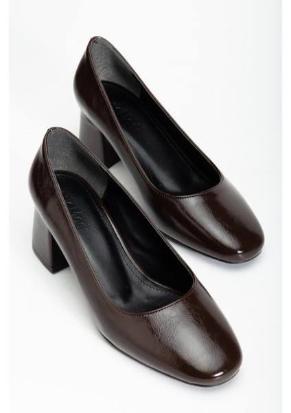 Suins Thalin Model Kadın Siyah Kahve Orta Topuklu Ayakkabı