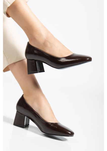 Suins Thalin Model Kadın Siyah Kahve Orta Topuklu Ayakkabı modelleri