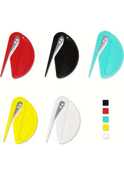 Tcherchı 5 Parçalı Mini Plastik Mektup Açacakları - Çok Yönlü Zarf ve Kağıt Kesici (Yurt Dışından)