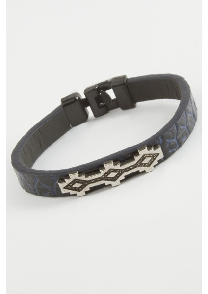 Şerit Desenli Kaliteli Suni Deri Bileklik