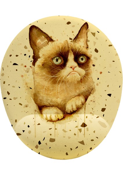 Huysuz Kedi Kaymaz Buruşmaz Kırılmaz Bilek Destekli Mouse Pad