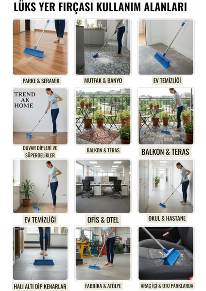 Lüks Tüylü Yer Fırçası - Birden Fazla Alanda Çok Kullanışlı Fırça