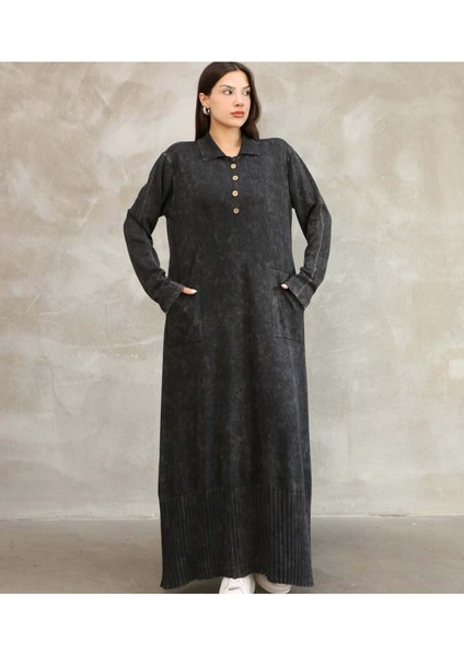 Etnik Bohem ve Otantik Tarz Antik Boyama Standart Beden % Yüz Pamuk Salaş Triko Elbise