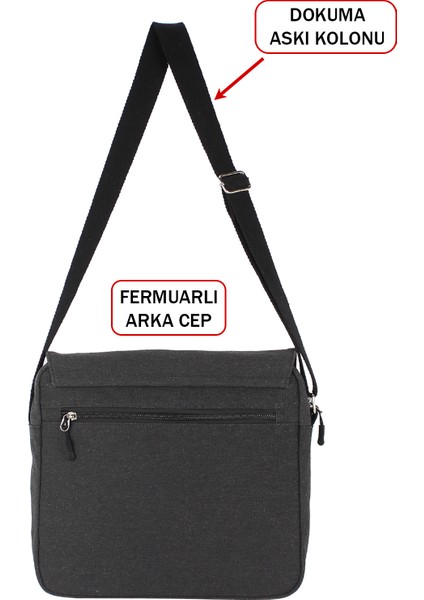 Kanvas Postacı Çantası Lise Üniversite Okul Çantası Macbook Laptop Tablet Uyumlu 14 Inç Su Geçirmez indirimleri