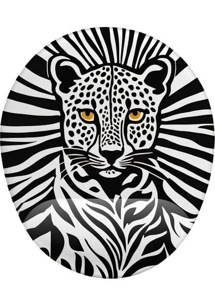 Leopar Desenli Kaymaz Buruşmaz Kırılmaz Bilek Destekli Mouse Pad