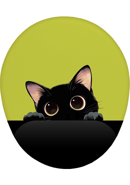 Renkli Kedi Tasarım Kaymaz Buruşmaz Kırılmaz Bilek Destekli Mouse Pad