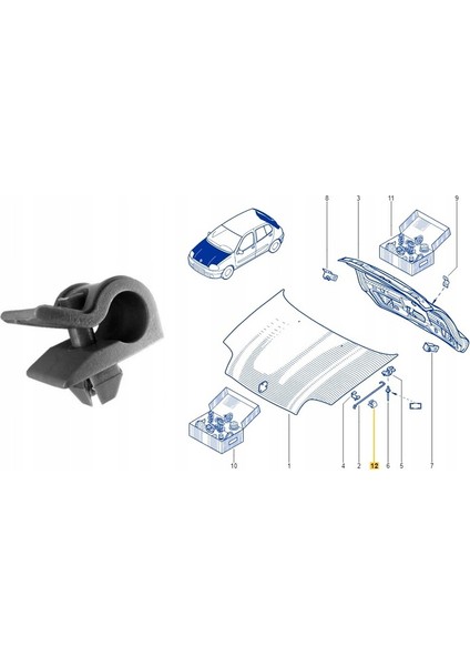 Kaput Çubuk Klipsi 7703179077 Renault Kangoo Clio Symbol fiyatları