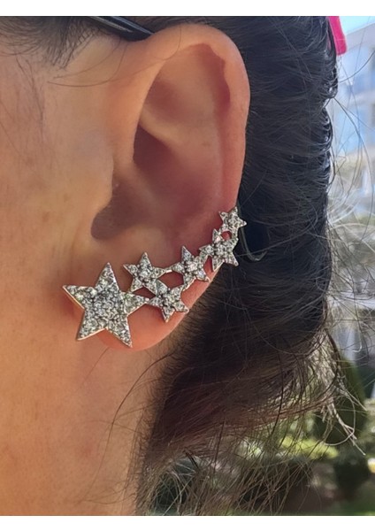 Özel Seri Taşlı Yıldız Earcuff (Kıkırdak Küpesi)