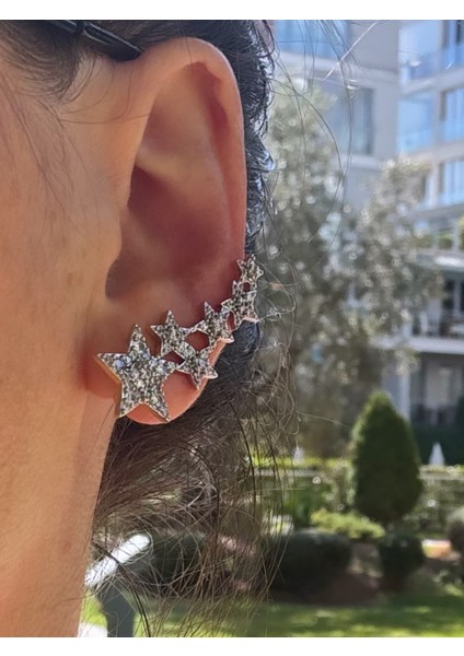 Özel Seri Taşlı Yıldız Earcuff (Kıkırdak Küpesi) fırsatları