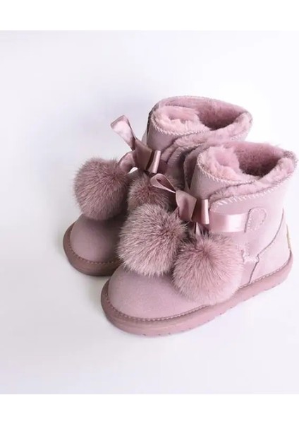 Tcherchı Kış Çocuk Moda Kar Botları Kalın Sıcak Peluş Yumuşak Tabanlı Bebek Kız Botları Kış Kayak Yürümeye Başlayan Çocuk Botu Bebek Için Açık Mor (Yurt Dışından)
