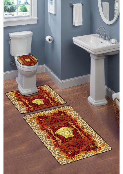 Modern Desenli 3'lü Banyo Paspas Takımı – Yıkanabilir Kaymaz Tabanlı Klozet Takımı KLZ0042 fiyatları