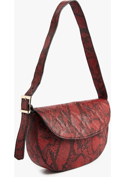 Kroko Desenli Metal Aksesuarlı Suni Deri Omuz Çantası fiyatları