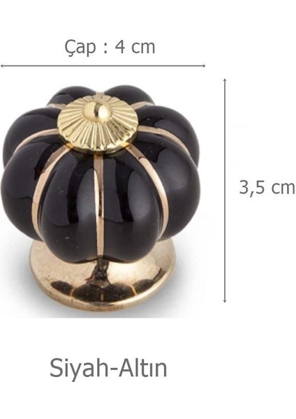 5 Adet Tomurcuk Porselen Düğme Siyah - Altın Tek Mobilya Kulp fiyatları